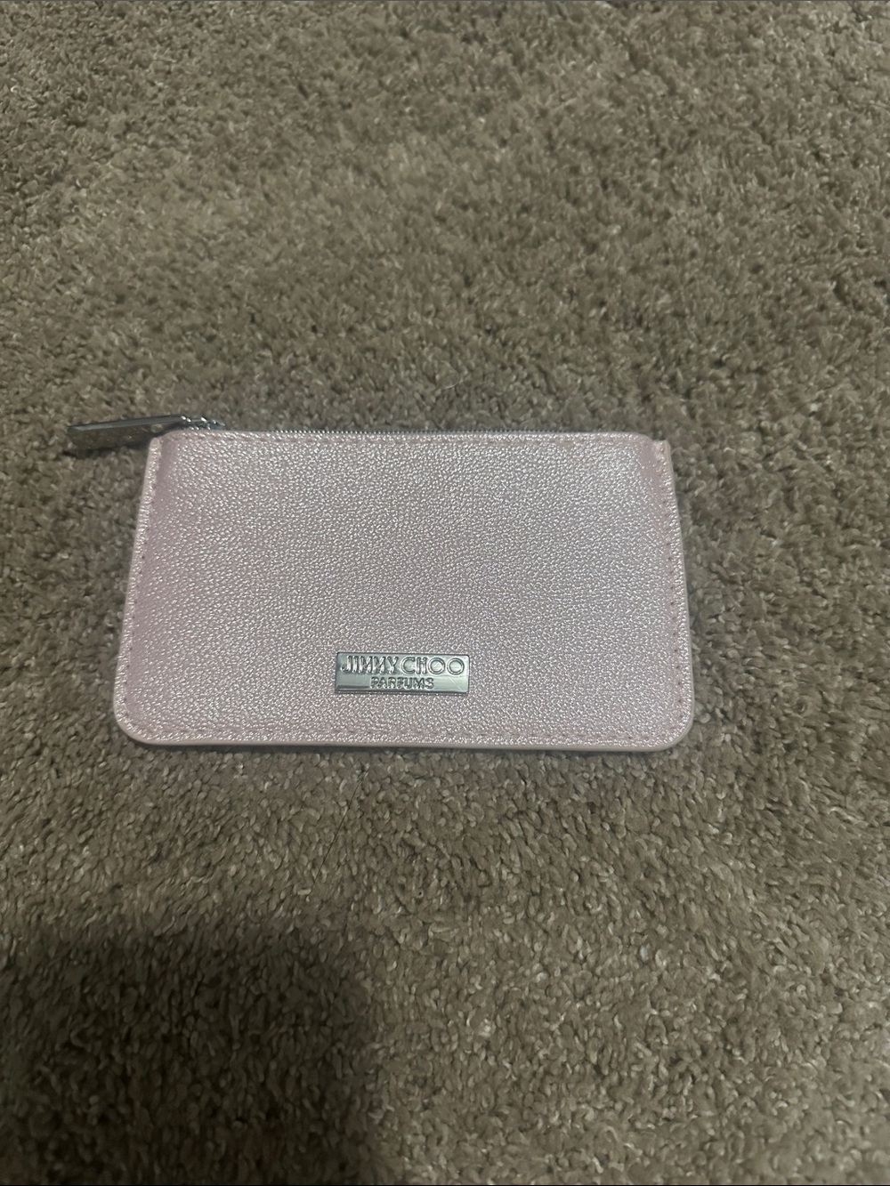 Jimmy Choo Metallic Light Pink Leather Zip wallet